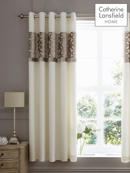 Catherine Lansfield Lattice Cut Velvet Lined Curtains (269499) | 92 €