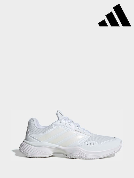 White - Adidas Gamecourt 3 Tennis Trainers