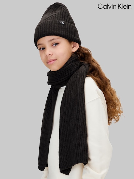 Svart - Calvin Klein Kids Beanie And Scarf Set
