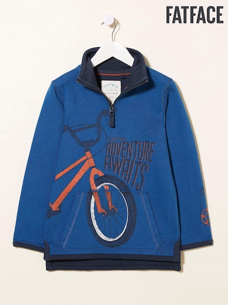 FatFace Blue Half Neck Graphic Sweater (270442) | €32