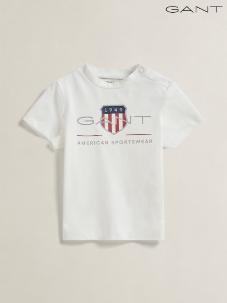 Білий - Gant Archive Shield T-shirt