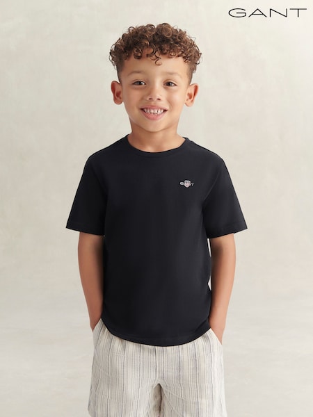 Black - Gant Shield Short Sleeve T-shirt