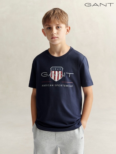 Plavo - Gant Archive Shield Short Sleeve T-shirt
