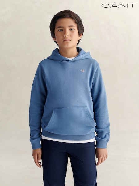 Blue - Gant Shield Hoodie