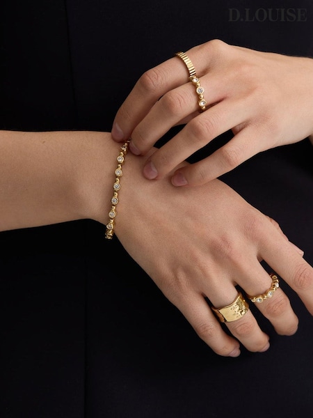 Gold Tone - D.louise Beaded Tennis Bracelet