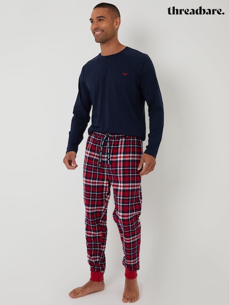 Көк - Regular Threadbare Pyjama Sweatshirt & Bottoms Set