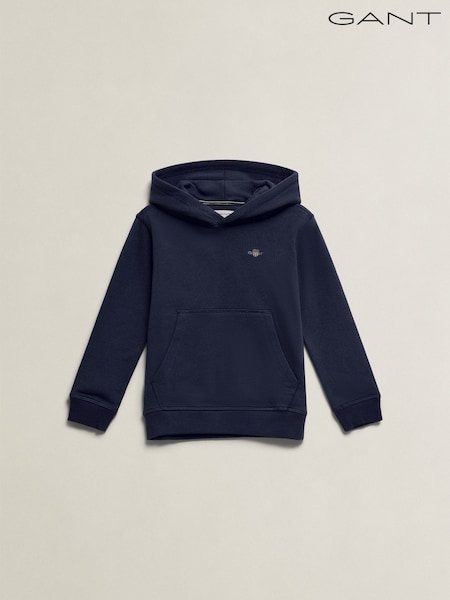 Blue - Gant Shield Hoodie