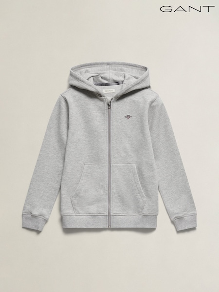 Gri - Gant Shield Full Zip Hoodie