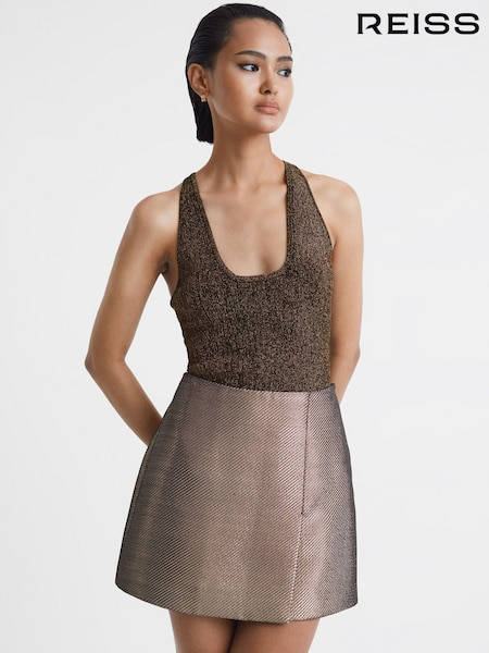 Reiss Bronze Scarlet Metallic Racerback Vest (271343) | €180