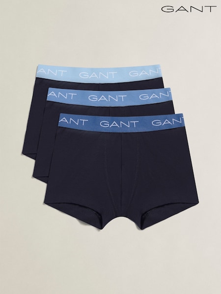 Blue - Gant Contrast Waistband Boxer Briefs 3 Pack