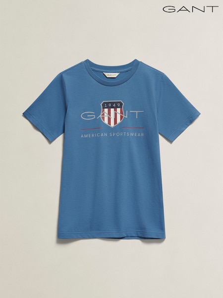 Light Blue - Gant Archive Shield Short Sleeve T-shirt