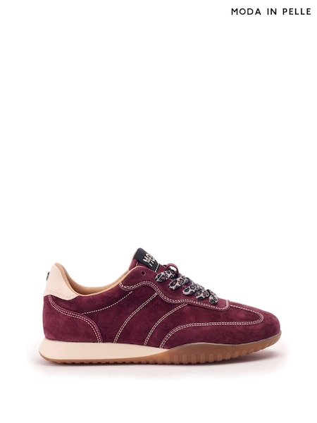 Red - Moda In Pelle Aveline Textured Outsole Slim Trainers