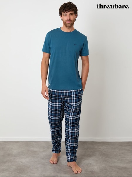 Navy Blue - Regular Threadbare Short Sleeve Pyjamas Set