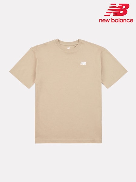 Natural - New Balance Small Logo Jersey T-shirt