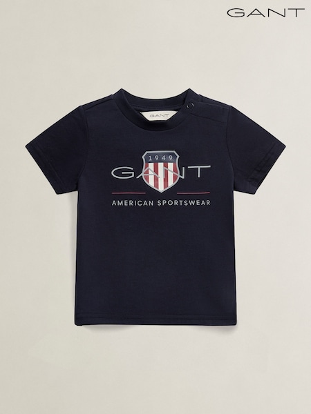 Navy Blue - Gant Archive Shield T-shirt