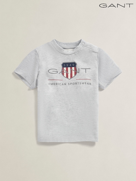 رمادي - Gant Archive Shield T-shirt