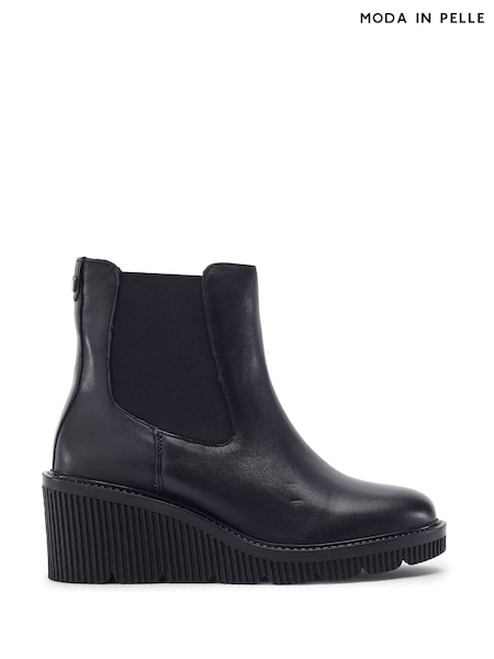 블랙 - Moda In Pelle Parth Wedge Chelsea Ankle Boots