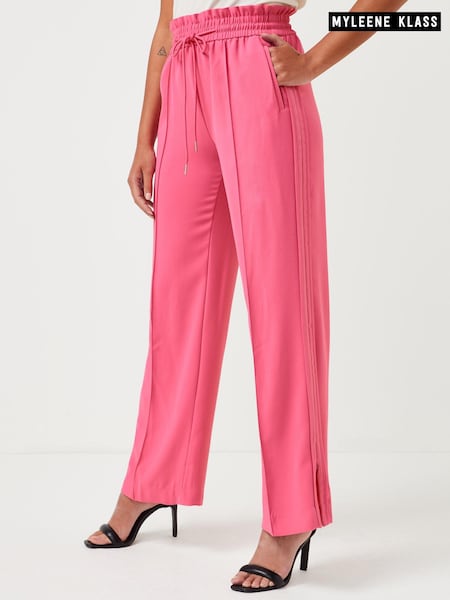Bright Pink Myleene Klass Tie Waist Wide Leg Trousers (272212) | €18