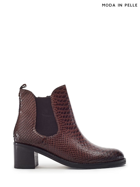 Коричневий - Moda In Pelle Payten Smart Block Heel Ankle Boots