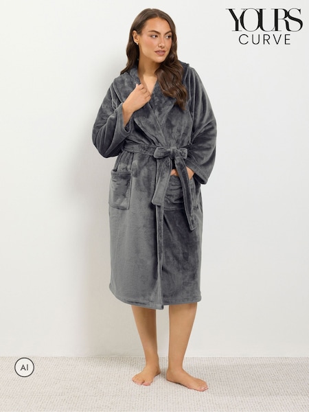 Grau - Yours Curve Luxe Dressing Gown