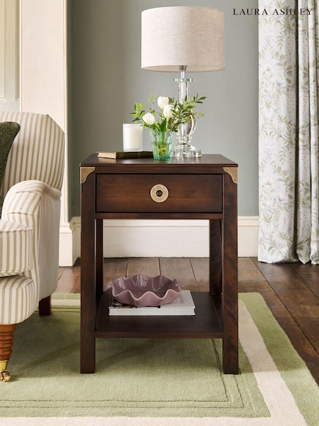 Laura Ashley Dark Chestnut Balmoral 1 Drawer Side Table (272914) | €467