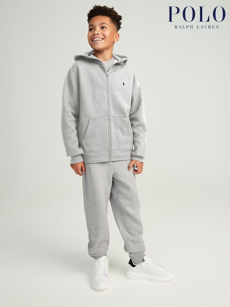 Gri - Hanorac din bumbac cu logo și fermoar întreg pentru băieți Polo Ralph Lauren (273610) | 411 LEI - 464 LEI
