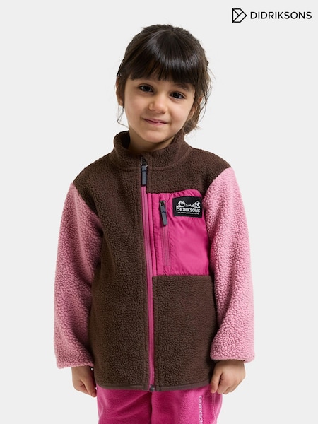 Розовый - Didriksons Anten Kids Full-zip Fleece