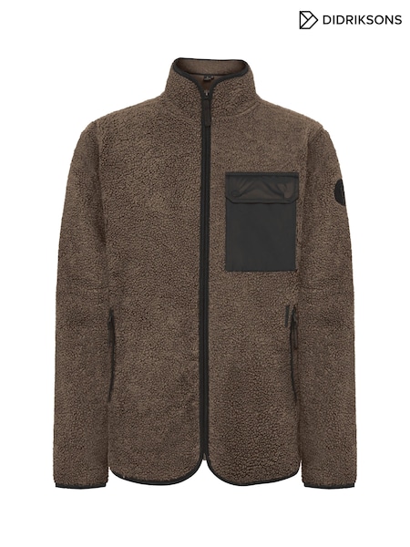 Brown - Regular Didriksons Peter Mens Fullz-zip Fleece