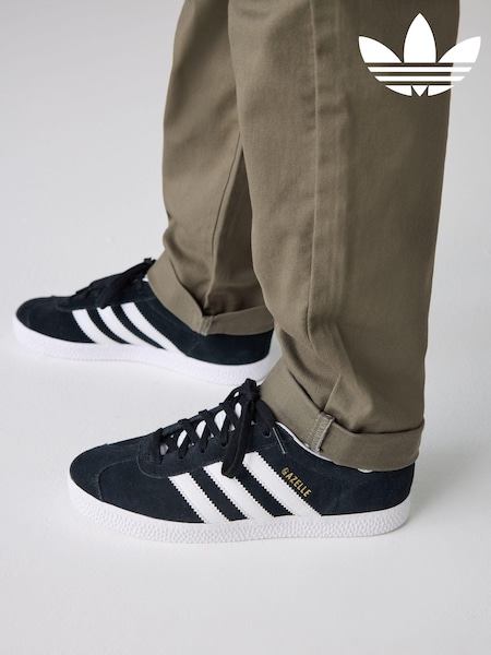 adidas Originals Black/White Junior Gazelle Trainers (273958) | kr785
