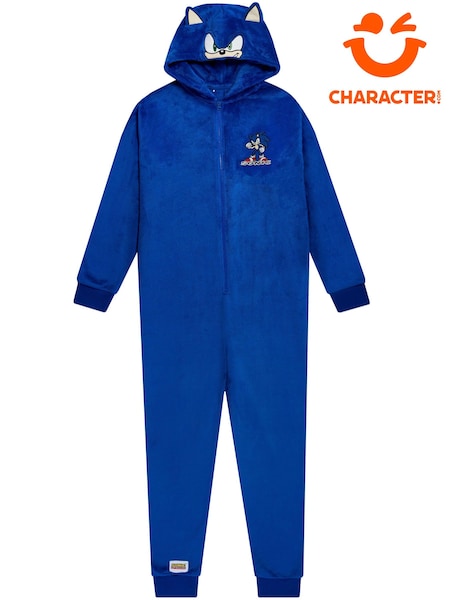 Azul - Regular Character Sonic The Hedgehog Fleece With 3d Ears On Hood