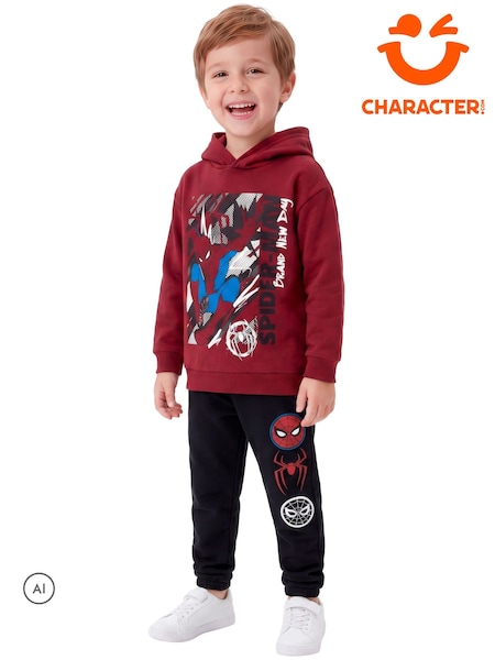Red - Character Marvel Spiderman Joggers And Hoodie Clothing Co Ord Set