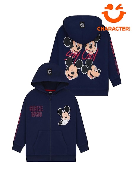 Blue - Character Disney Mickey Mouse Zip Up Hoodie With Back Prints