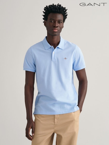 GANT Capri Blue Regular 100% Cotton Shield Polo Shirt (274241) | €106