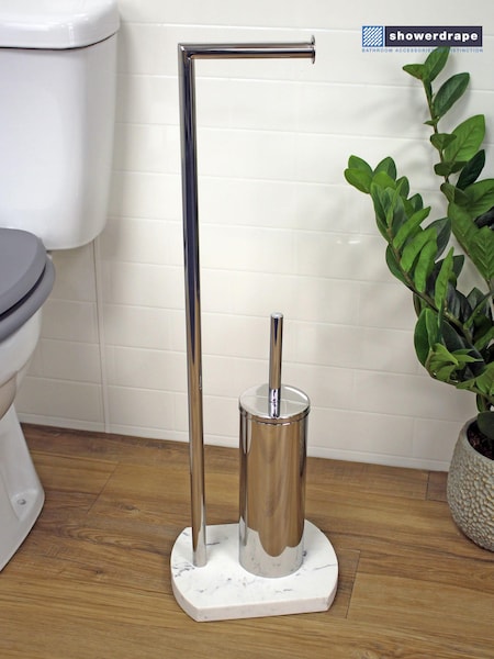 Showerdrape White Octavia Toilet Roll & Toilet Brush Holder (274623) | €94