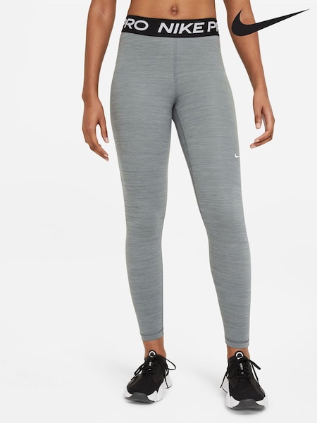 Nike Grey Pro Mid Rise Mesh Panelled Leggings (274755) | €53