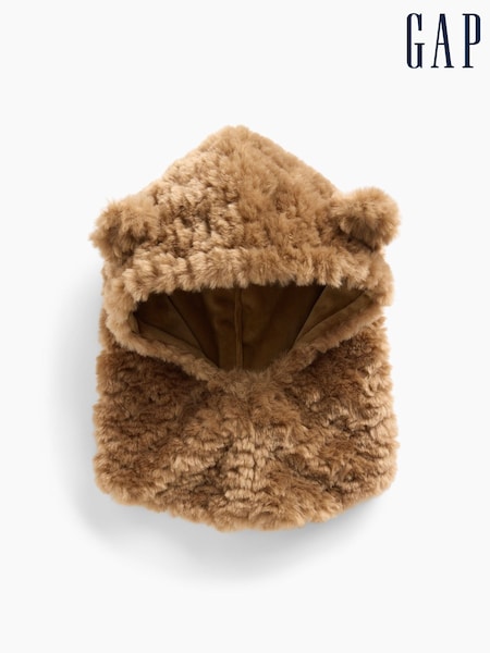 Brown - Gap Sherpa Bear Snood Hat