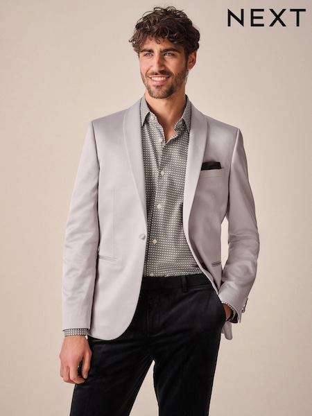 Pink Satin Tuxedo Jacket (275365) | 273 QAR