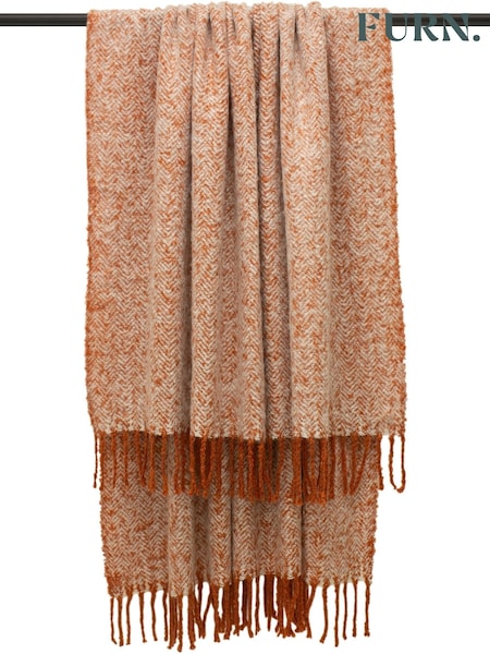 furn. Orange Weaver Throw (275374) | €51