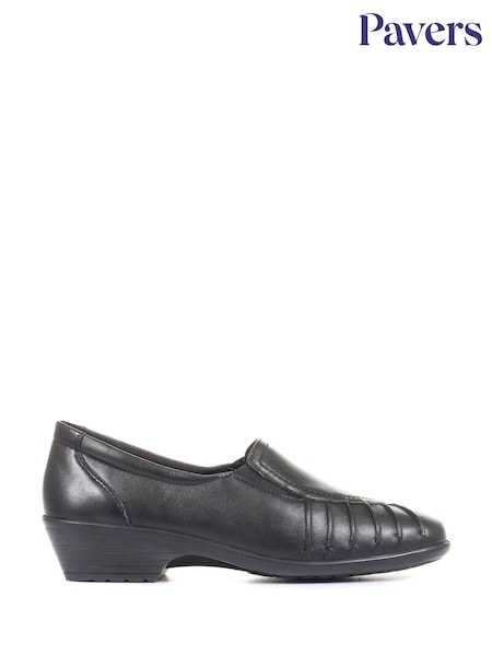črna - Pavers Ladies Wide Fit Leather Slip-On Shoes (275385) | € 50