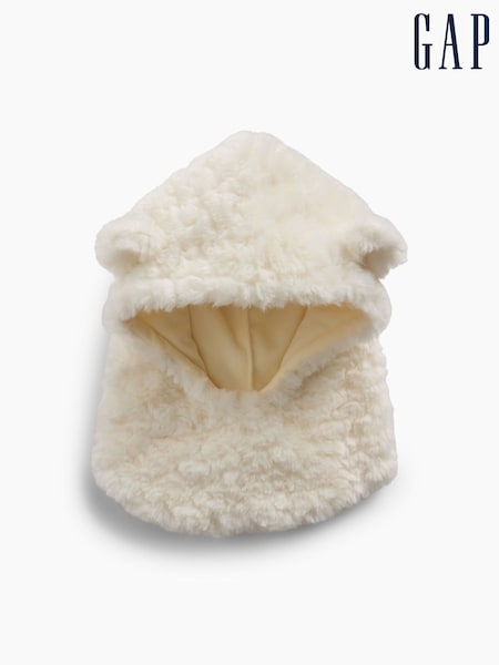 Cream - Gap Sherpa Bear Snood Hat