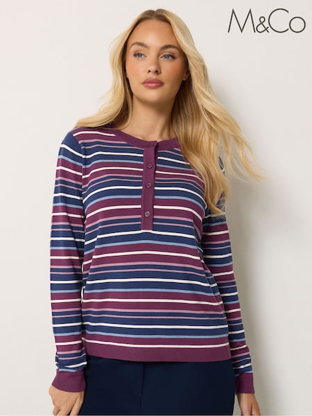 Zils - M&co Stripe Henley Jumper