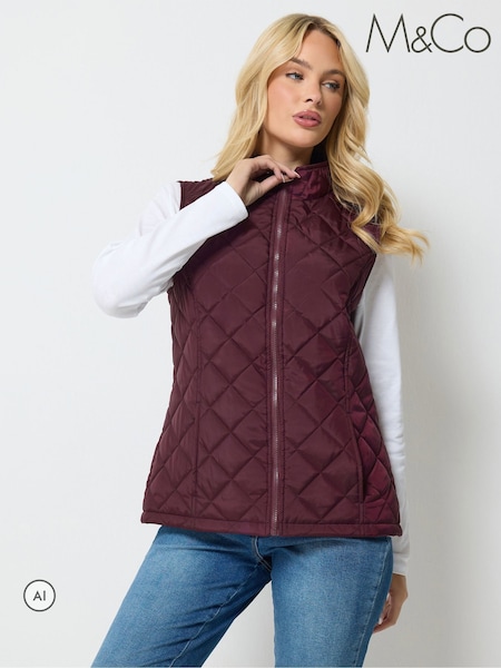 Purple - M&co Quilted Gilet