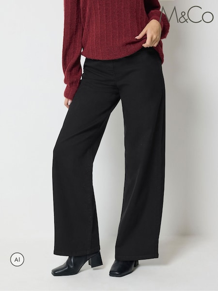 Crno - M&co Wide Leg Jeggings