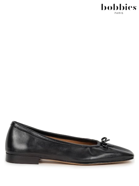 Black - Bobbies Ballet Flats With Square Toe
