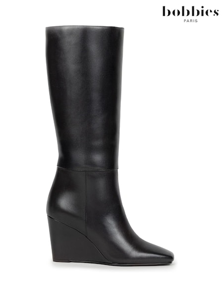 Black - Bobbies Wedge Knee High Boots