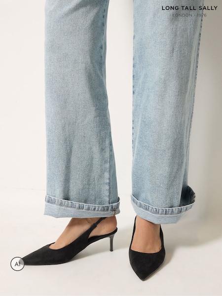 Black - Long Tall Sally Slingback Kitten Heels