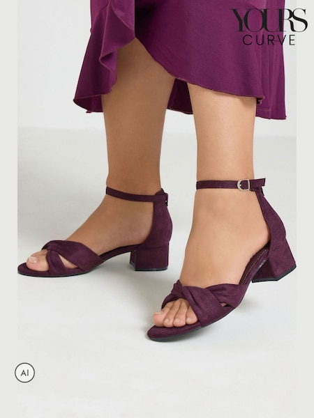 Червоний - Yours Curve Twist Block Heels In Extra-wide