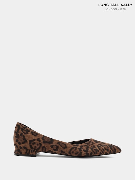 Braun - Long Tall Sally Leopard Pointed Ballerina Pumps