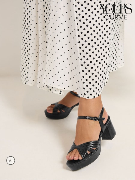 Қара - Yours Curve V-cut Platform Sandals
