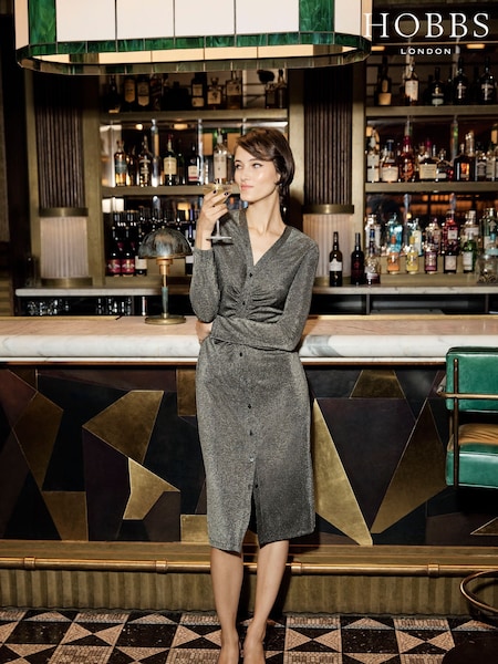 Hobbs Black/Sliver Hatty Jersey Dress (278354) | €59
